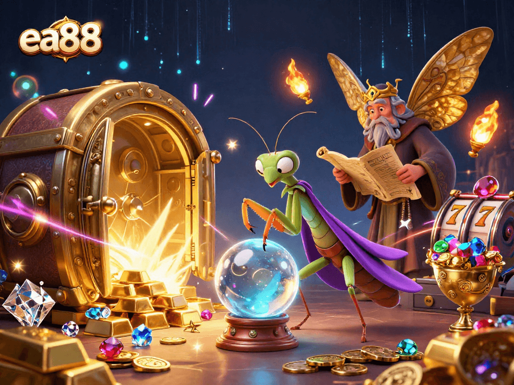 Immerse in the vibrant world of ea88, where treasure awaits in this 3D casino illustration.
