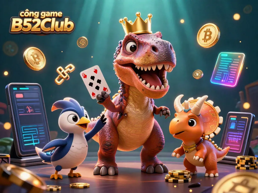 Engage in thrilling gameplay at cổng game B52Club, where fun meets strategy among cartoon dinosaurs.