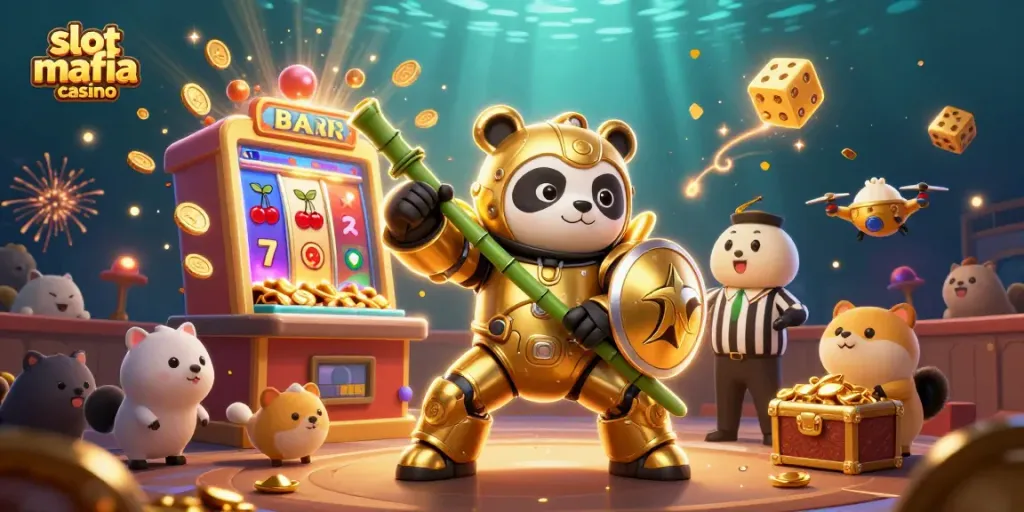 Engage with the slot mafia casino experience filled with vibrant characters, slot machines, and dynamic game elements.