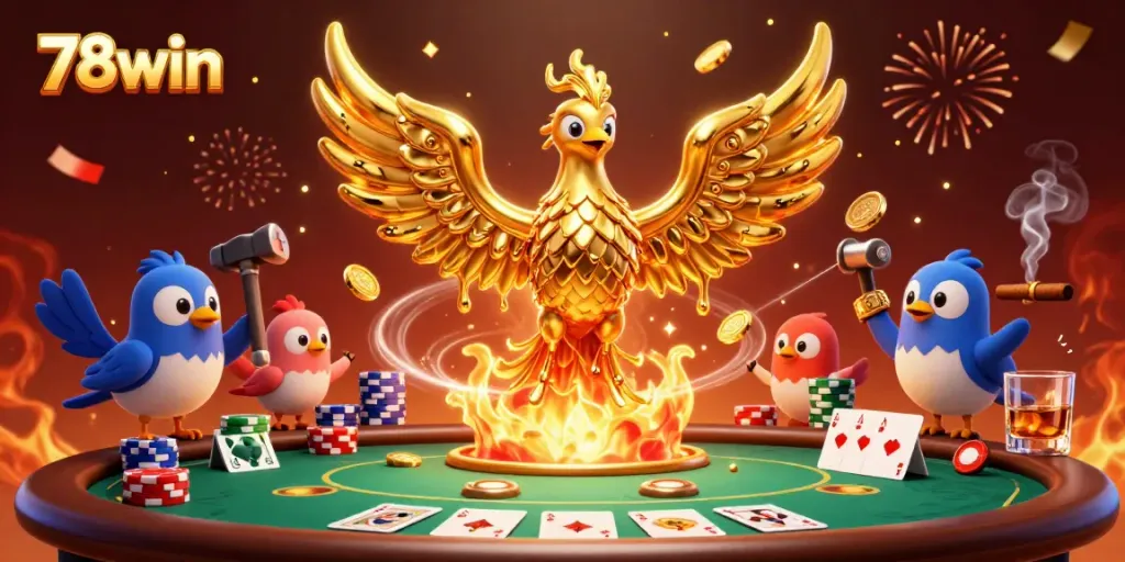 Experience thrilling gameplay with 78win's molten golden phoenix and poker elements for online gaming.