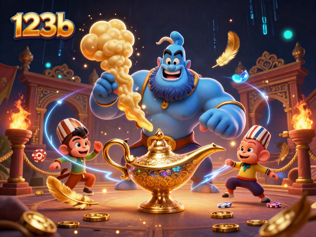 Experience the thrilling 123b magic at the casino with vibrant scenes of action and winning!