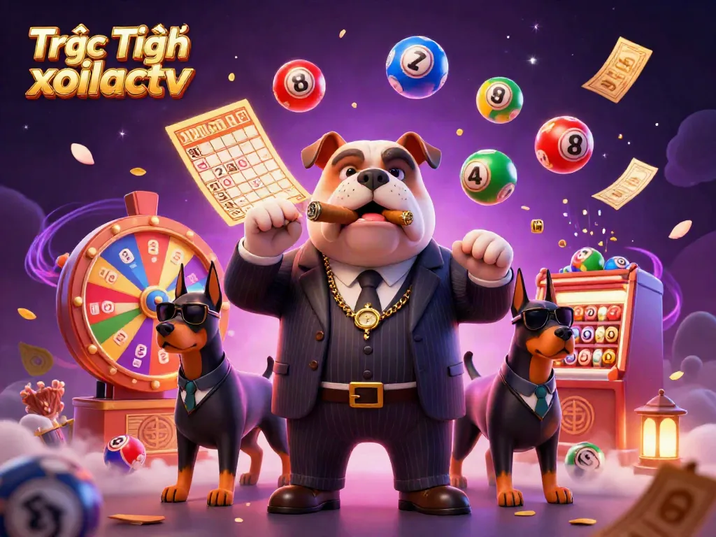 Experience dynamic winning with Trực Tiếp xoilactv, featuring thrilling lottery elements and vibrant characters.