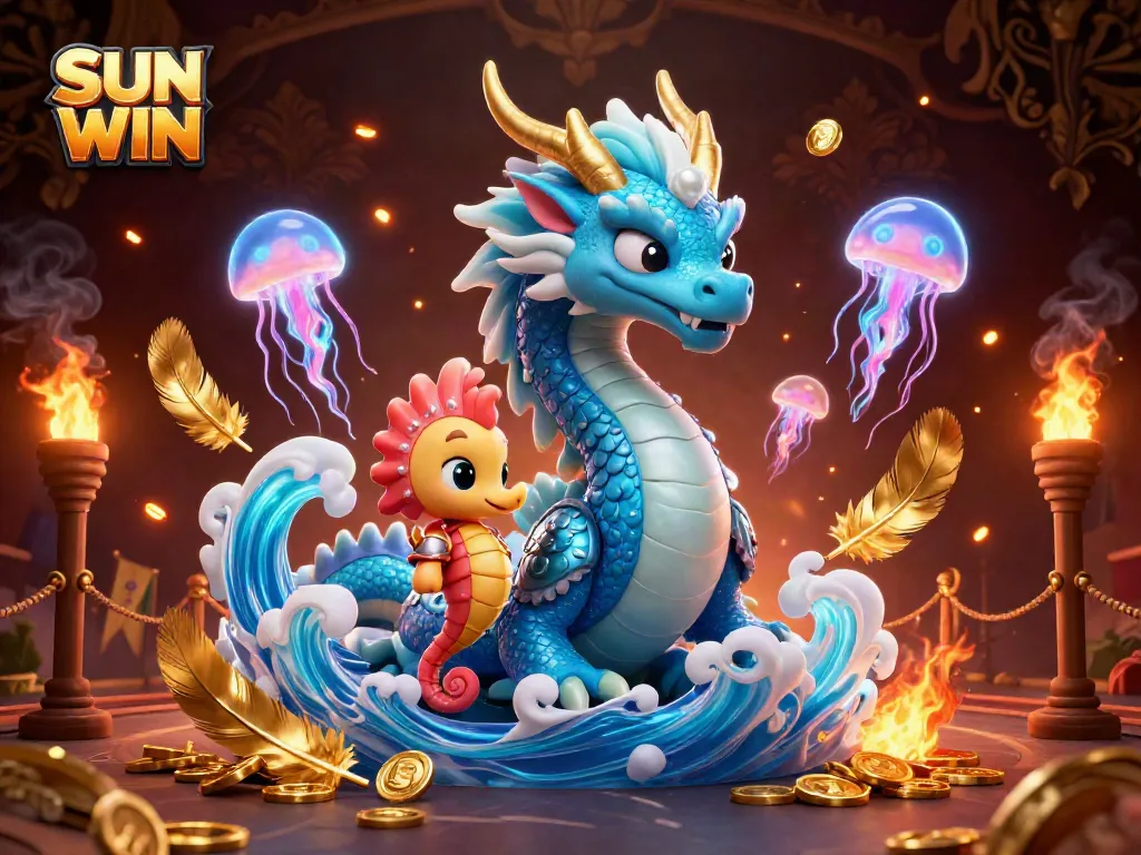 Engage with the vibrant SUN WIN dragon casino scene, filled with exciting gambling elements.